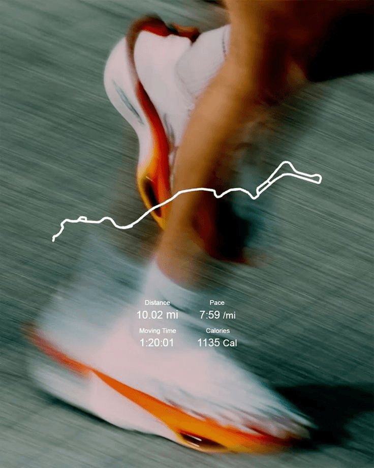 Runner footwork in motion