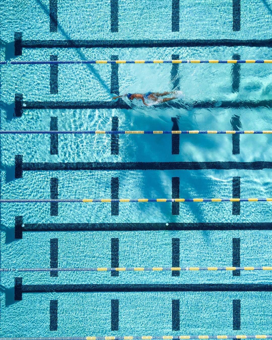 Swimmer in a lap pool